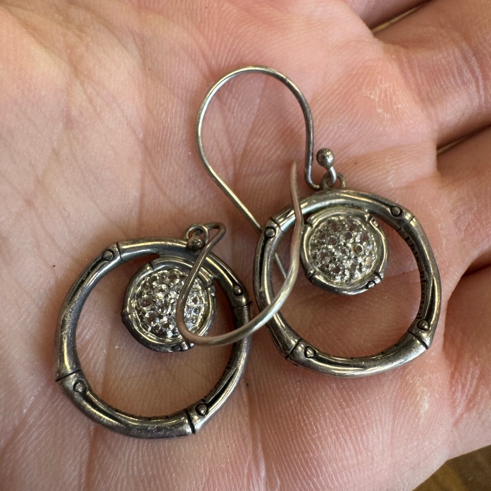 John Hardy Bamboo Sterling Silver Earrings 5.9g - Picture 2 of 9